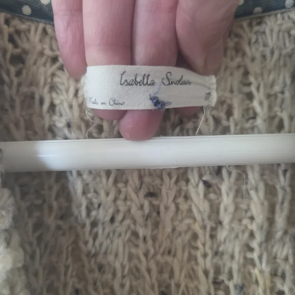 Isabella Sinclair Chunky Knit Cardigan Shawl Collar Cozy Cottage Core Sweater - Picture 2 of 7